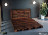 Pallet Beds - King Platform Pallet Bed in Rustic Stain
