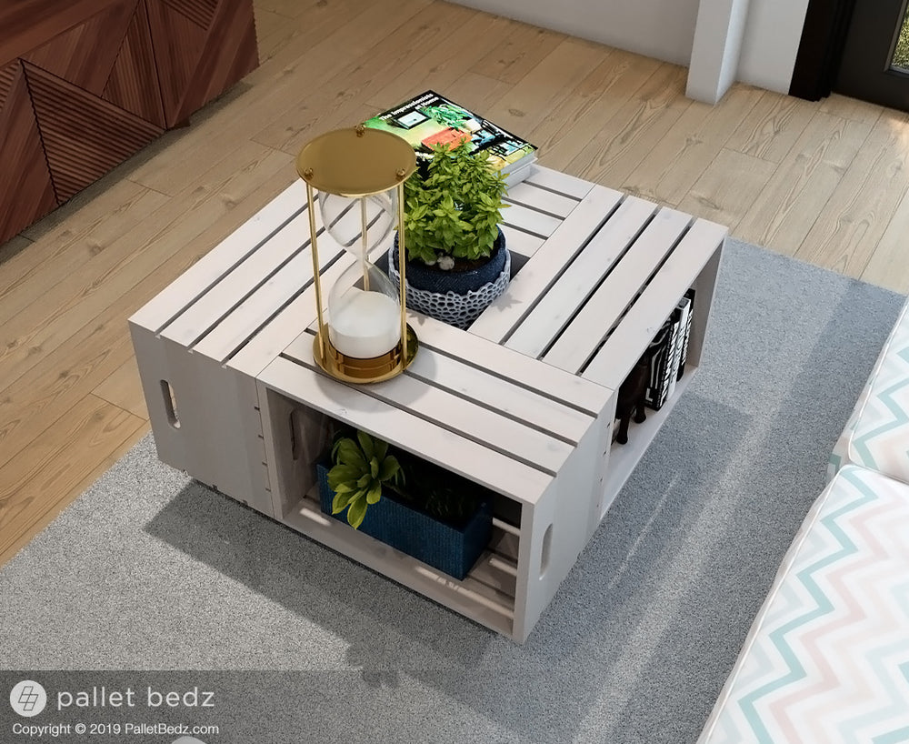 Wooden Crate Table - Pallet Wood Coffee Table by Pallet Beds