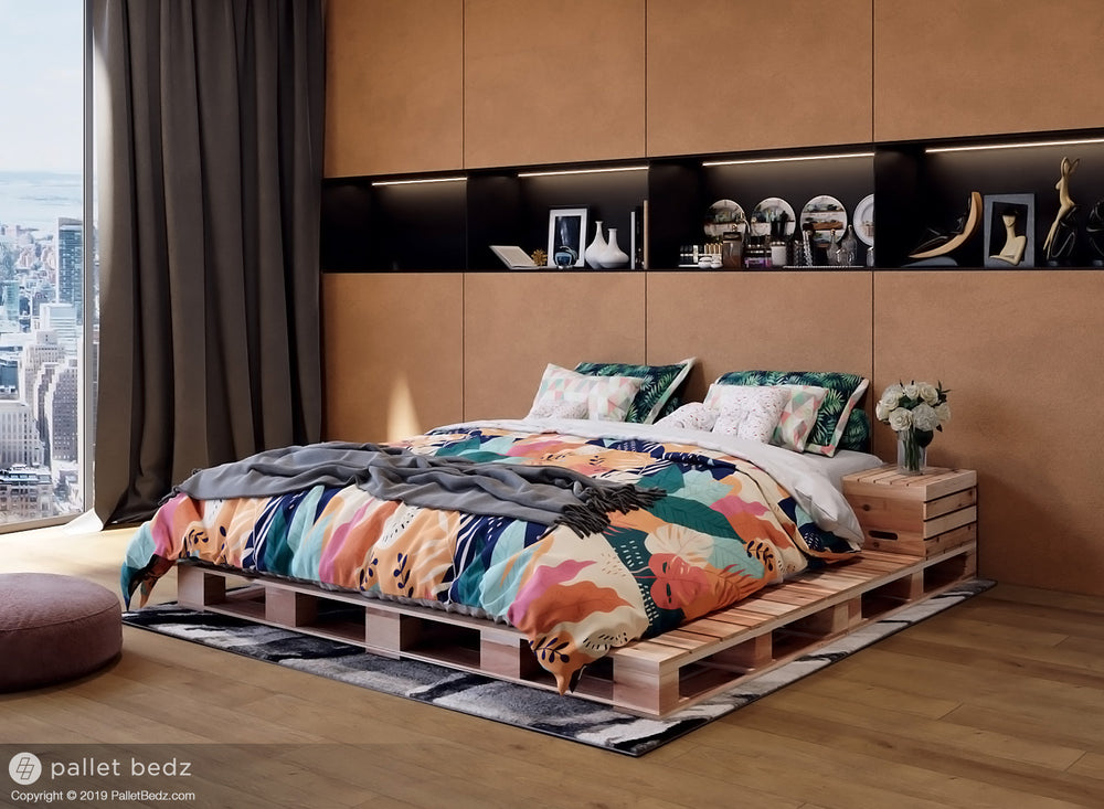 Queen Size Platform Bed - Pallet Style Bed by Pallet Bedz Co.