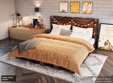 Pallet Beds - King Platform Bed in Rustic Stain for Fall