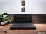 Pallet Bed for King Size Mattress in Weathered Stain and Finish